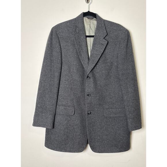 Vintage Men's Camel Hair Sport Coat 41 R Three Button Luxury Gray Blazer Jacket - Picture 1 of 9